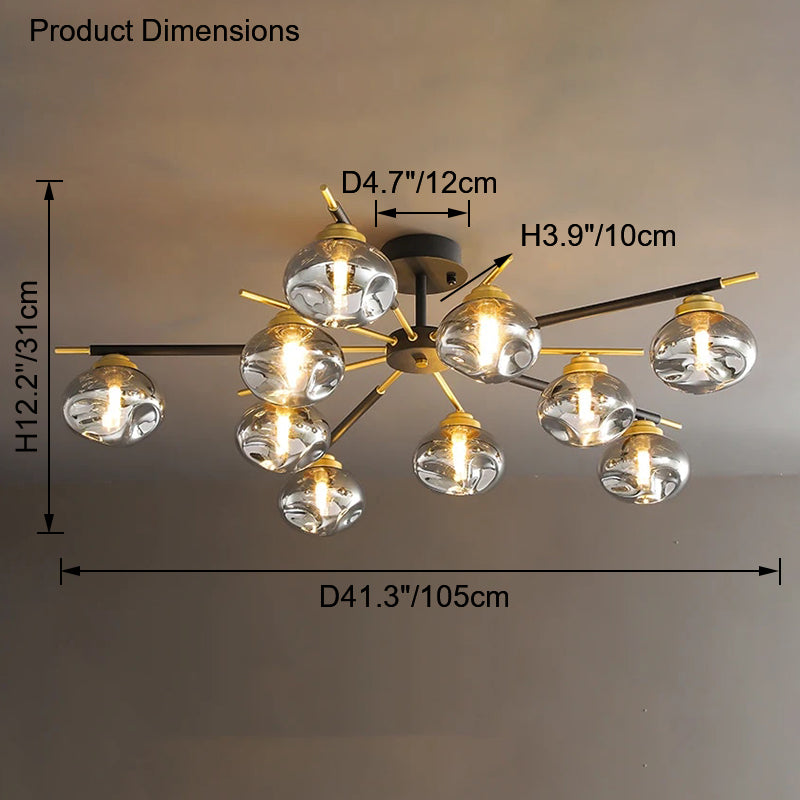 WOMO Blown Glass Flush Mount Chandelier-WM2261