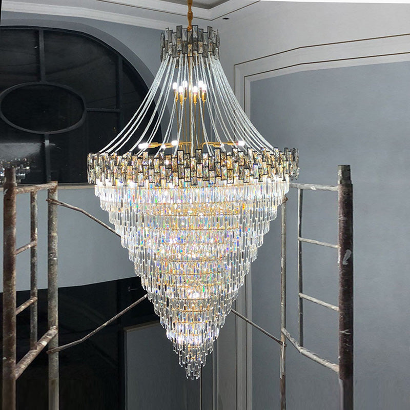 WOMO Gold Tiered Crystal Chandelier-WM2380