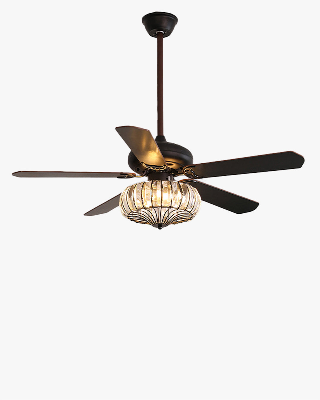 WOMO Vintage Crystal Ceiling Fan Lamp-WM5122