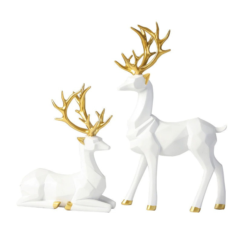 HomeQuill‚Ñ¢ Modern Geometric Deer Tabletop - Nordic Side -