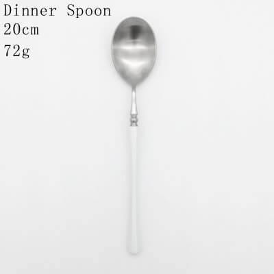 1 Pc Silver & White Cutlery - Nordic Side -