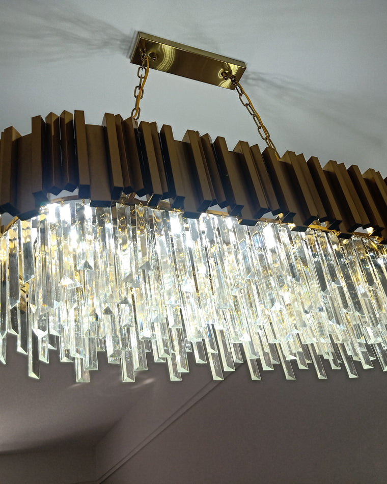 WOMO Linear Gold Crystal Chandelier-WM2185c