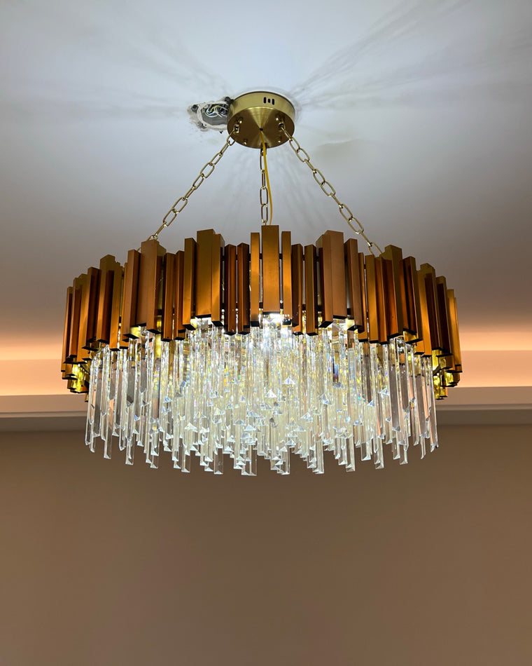 WOMO Linear Gold Crystal Chandelier-WM2185c