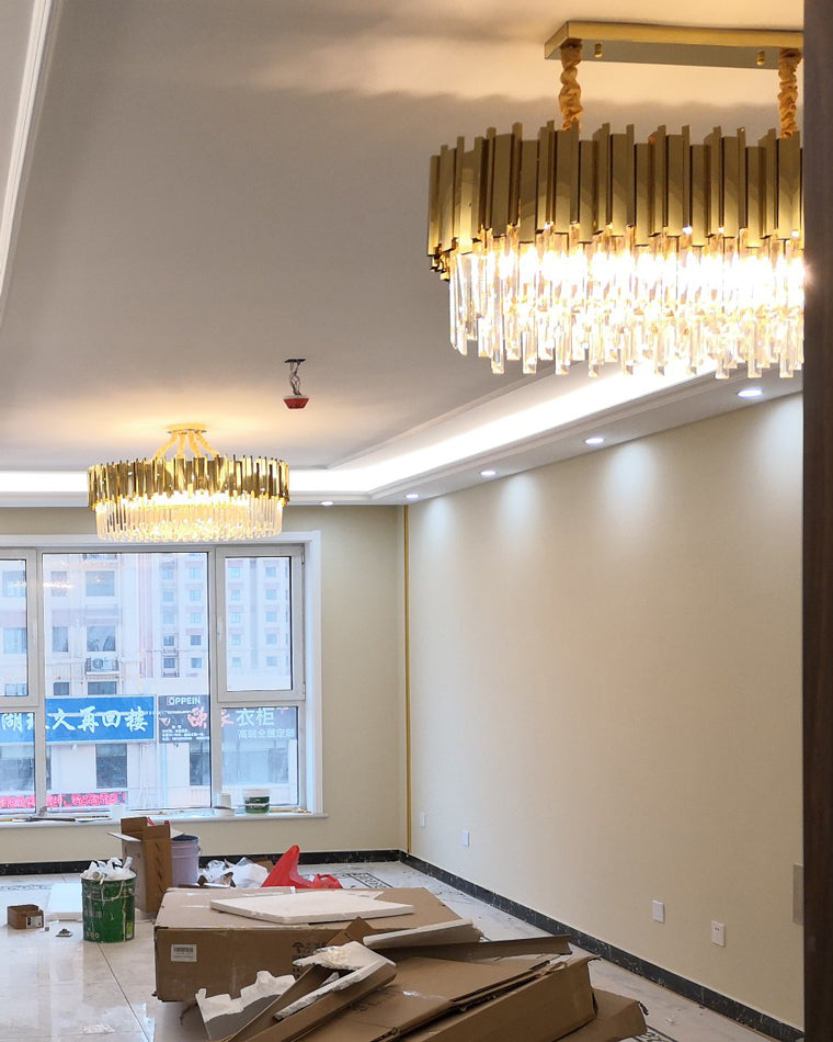 WOMO Linear Gold Crystal Chandelier-WM2185c