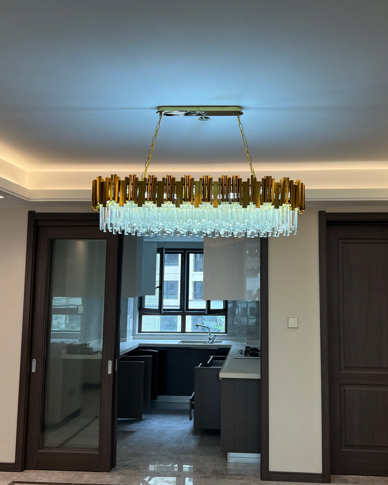 WOMO 2 Tier Gold Crystal Chandelier-WM2185b