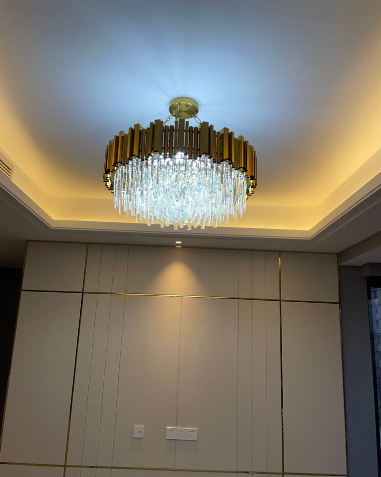 WOMO Linear Gold Crystal Chandelier-WM2185c