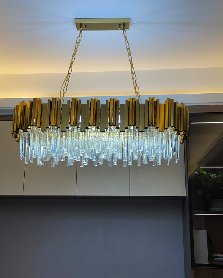 WOMO Linear Gold Crystal Chandelier-WM2185c