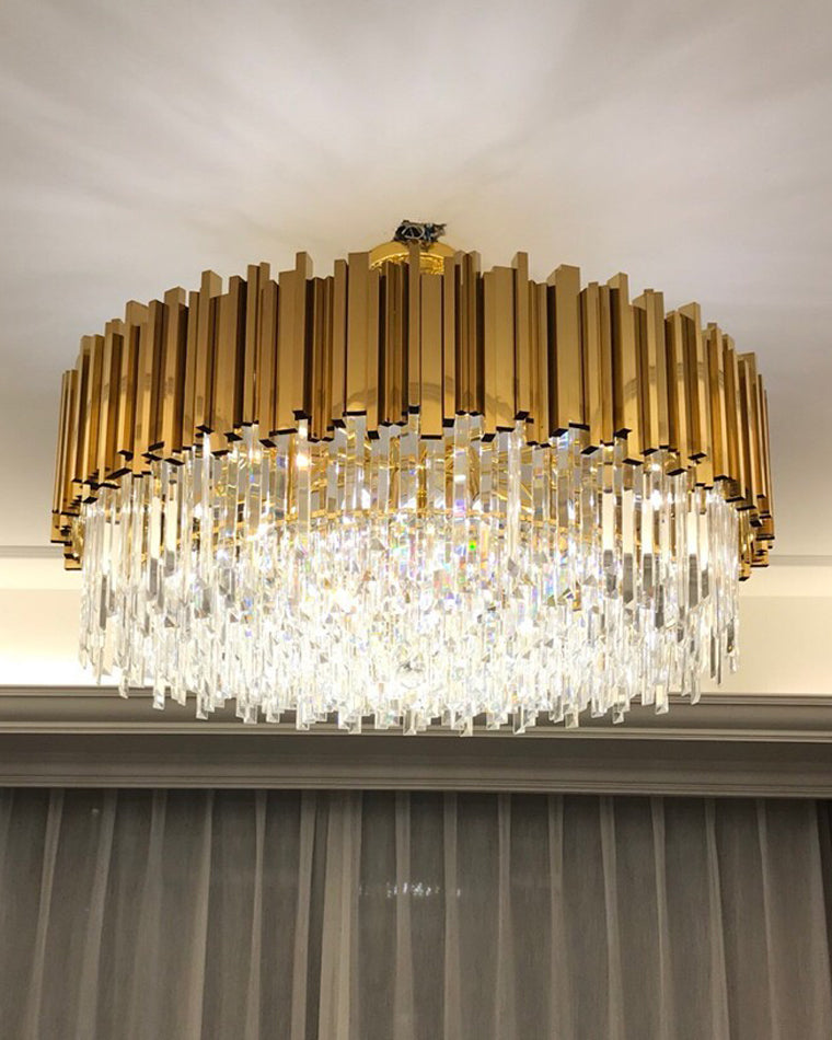 WOMO Linear Gold Crystal Chandelier-WM2185c