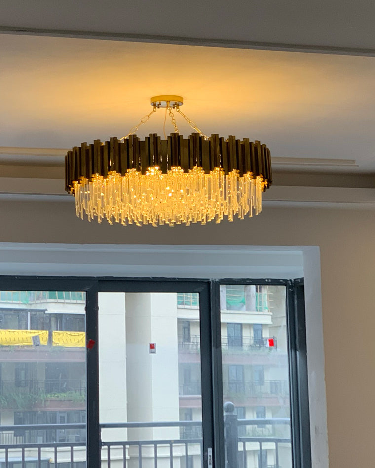 WOMO 2 Tier Gold Crystal Chandelier-WM2185b