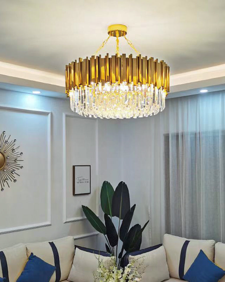 WOMO Linear Gold Crystal Chandelier-WM2185c