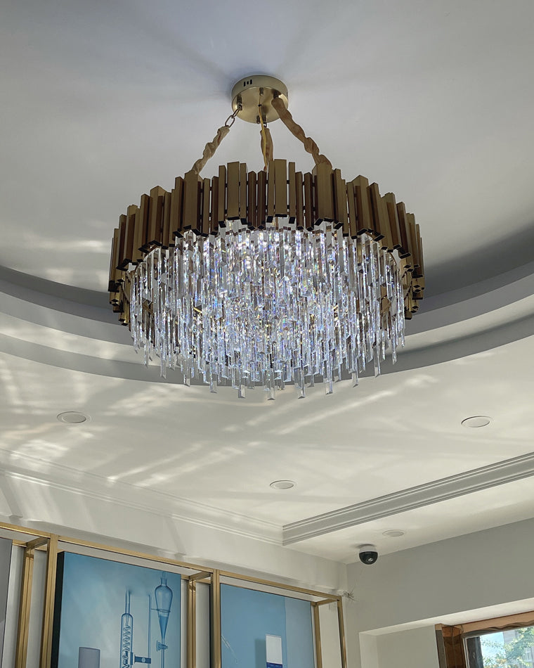 WOMO Linear Gold Crystal Chandelier-WM2185c