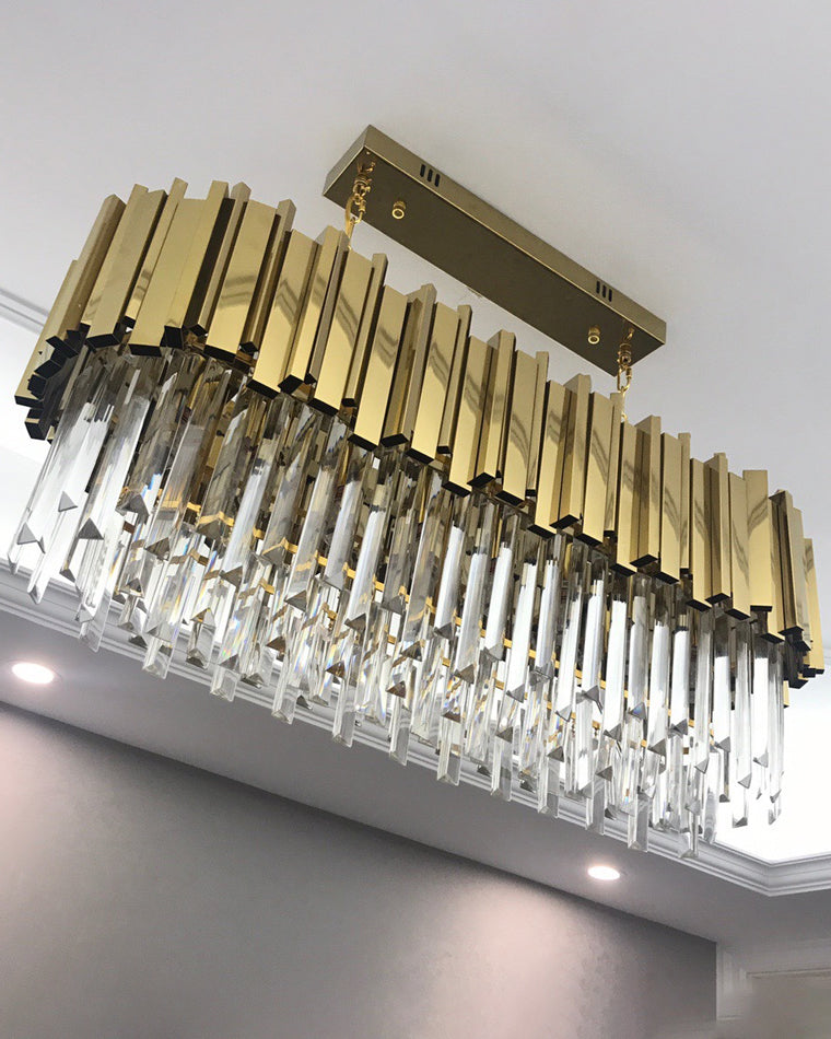 WOMO 2 Tier Gold Crystal Chandelier-WM2185b