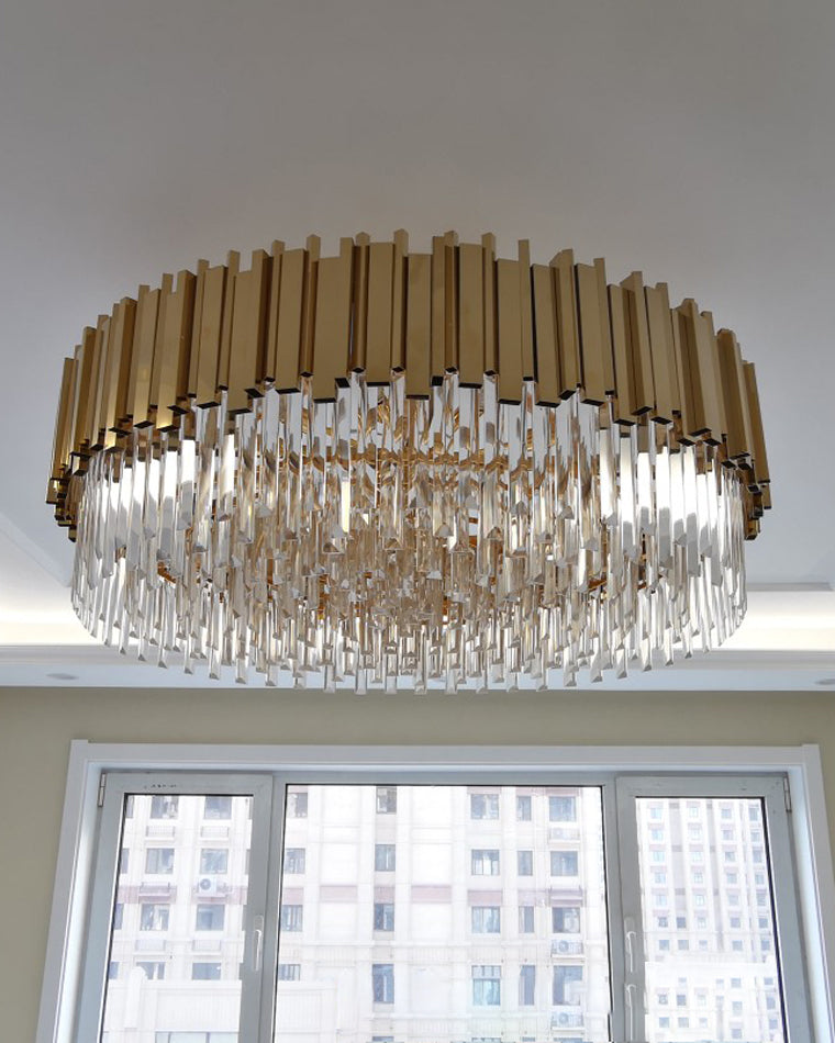 WOMO 2 Tier Gold Crystal Chandelier-WM2185b
