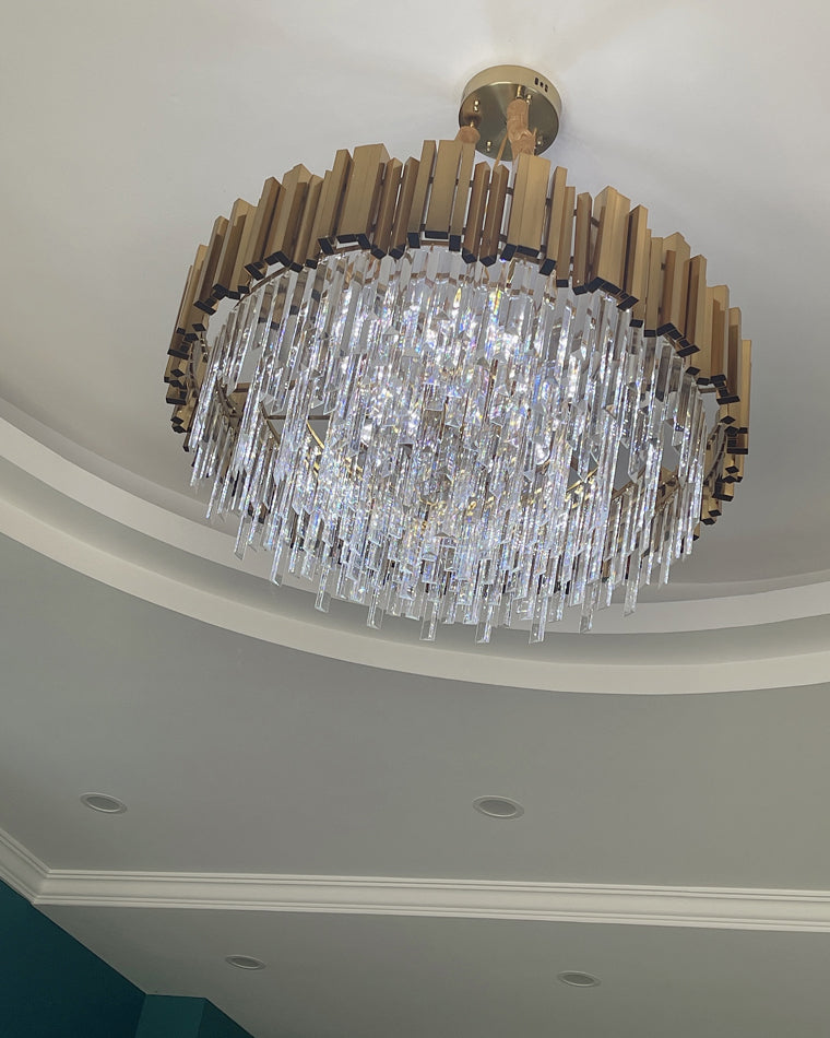 WOMO Linear Gold Crystal Chandelier-WM2185c