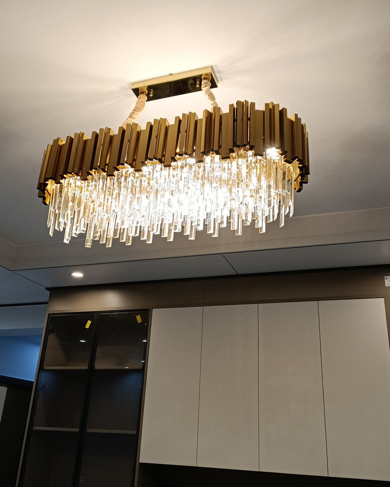 WOMO Linear Gold Crystal Chandelier-WM2185c