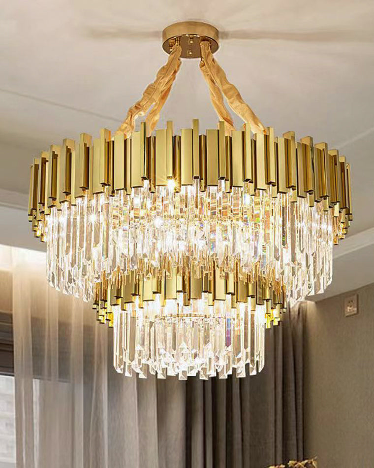WOMO Linear Gold Crystal Chandelier-WM2185c