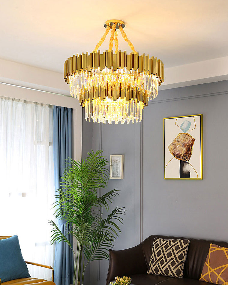 WOMO Linear Gold Crystal Chandelier-WM2185c