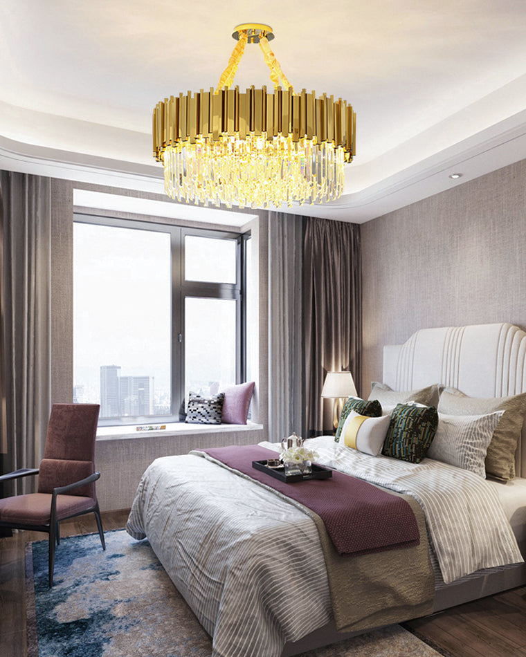 WOMO Linear Gold Crystal Chandelier-WM2185c