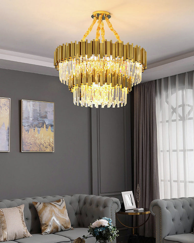 WOMO Linear Gold Crystal Chandelier-WM2185c