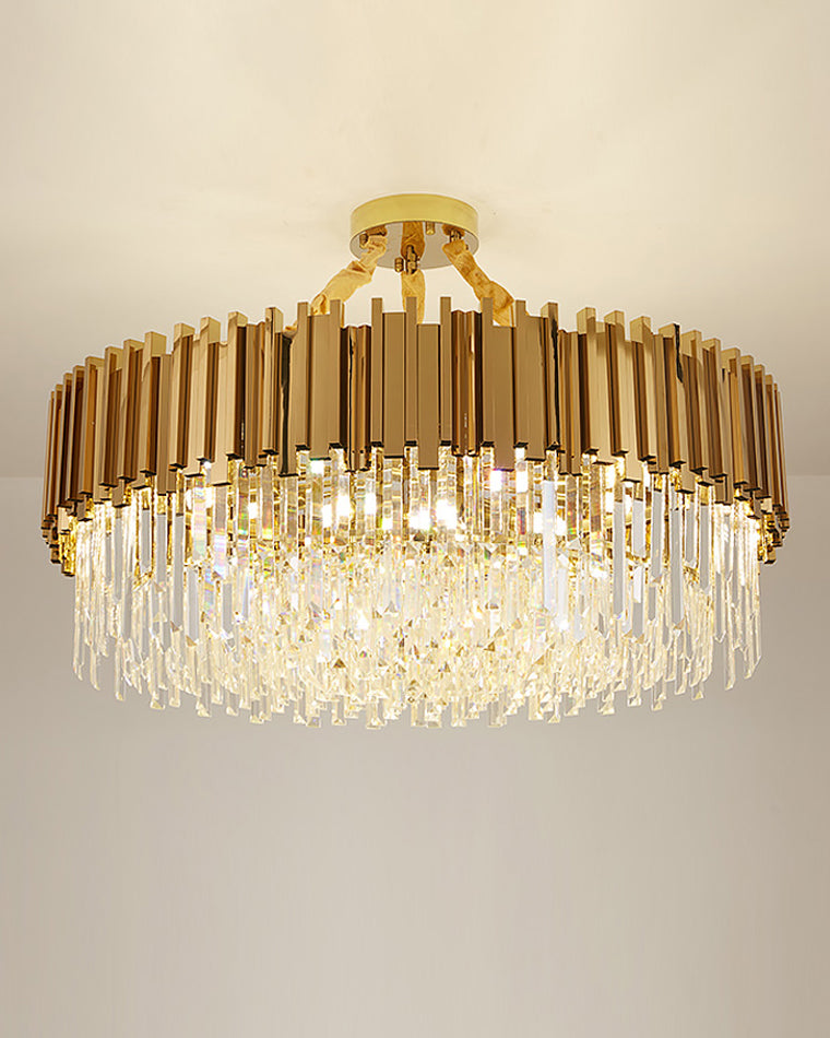 WOMO 2 Tier Gold Crystal Chandelier-WM2185b