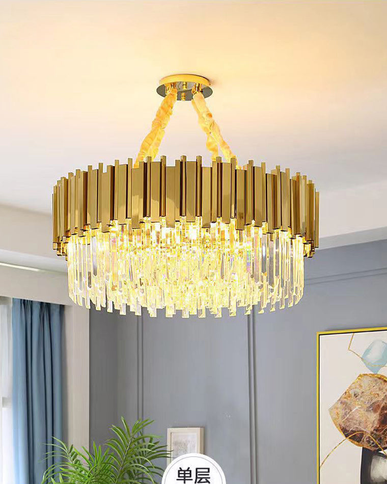 WOMO Linear Gold Crystal Chandelier-WM2185c