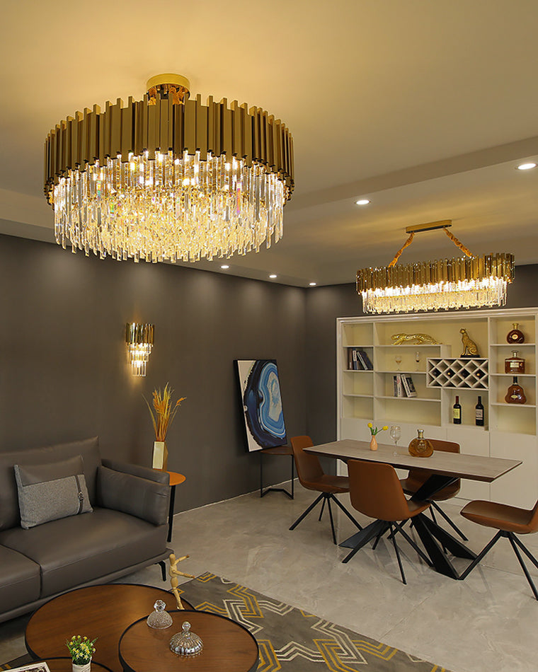 WOMO Linear Gold Crystal Chandelier-WM2185c