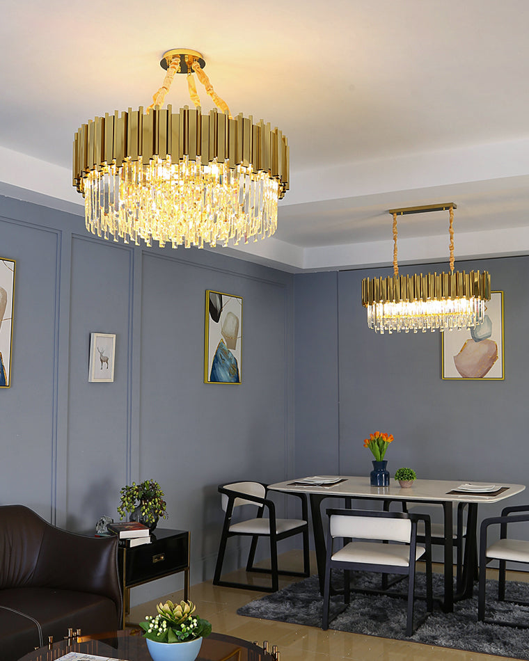 WOMO Linear Gold Crystal Chandelier-WM2185c