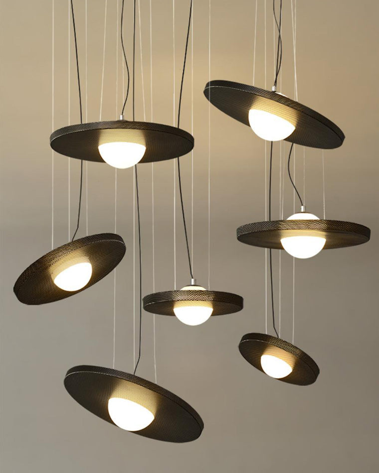 WOMO Black Disc Pendant Light-WM2324