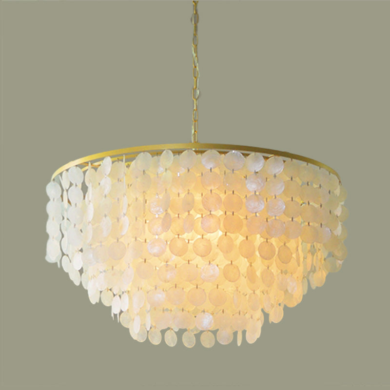 WOMO Capiz Round Chandelier-WM2474