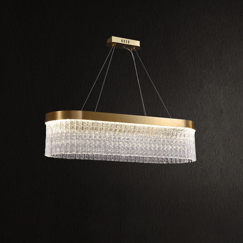 WOMO Hammered Glass Round Chandelier-WM2489