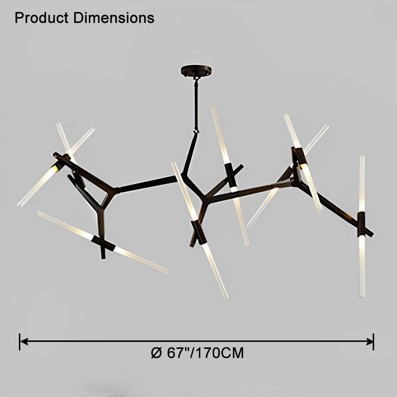WOMO Adjustable Gold Branch Chandelier-WM2511