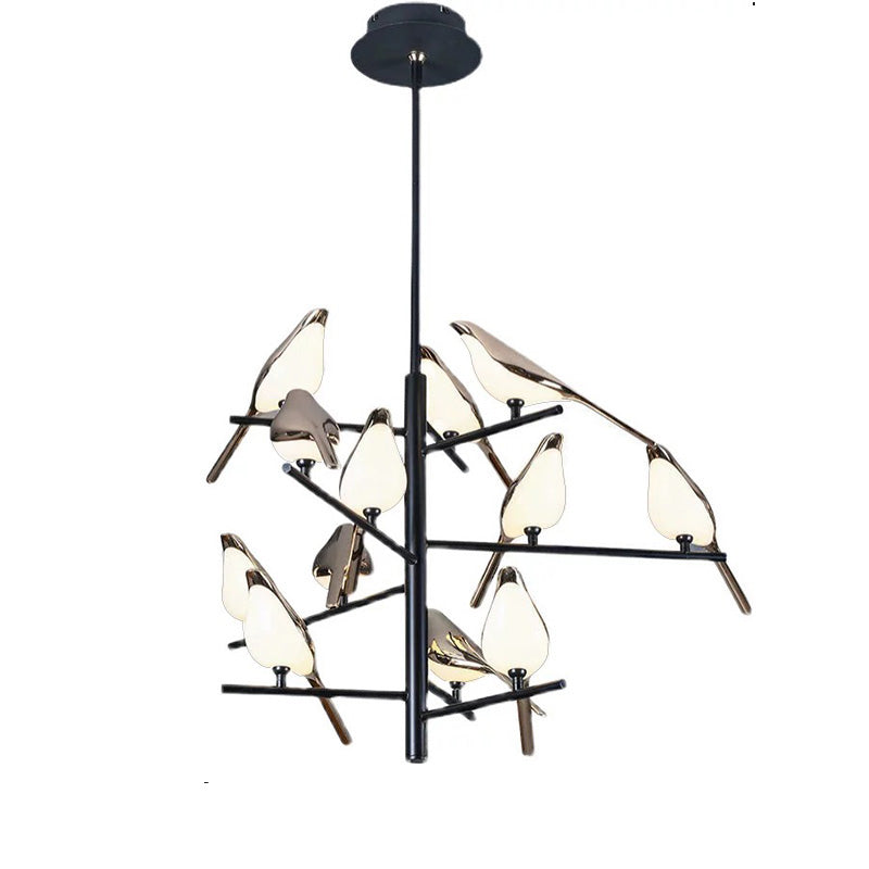 WOMO Black and Gold Bird Chandelier-WM2512