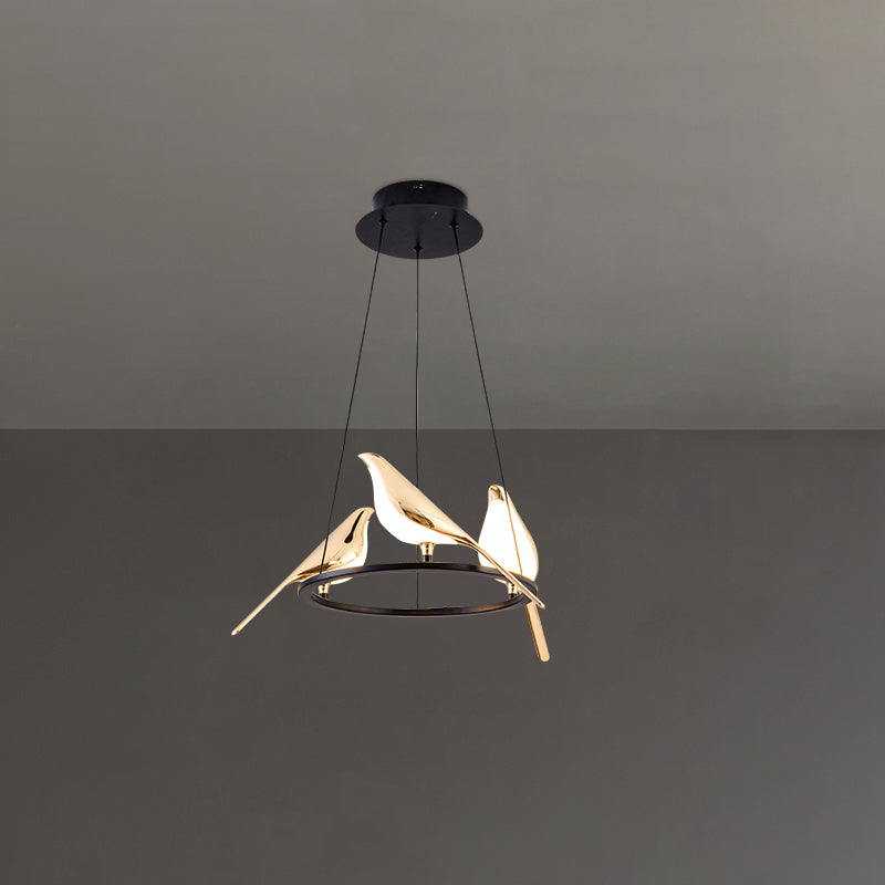 WOMO Black and Gold Bird Chandelier-WM2512