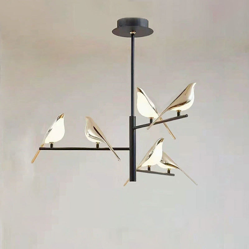 WOMO Black and Gold Bird Chandelier-WM2512