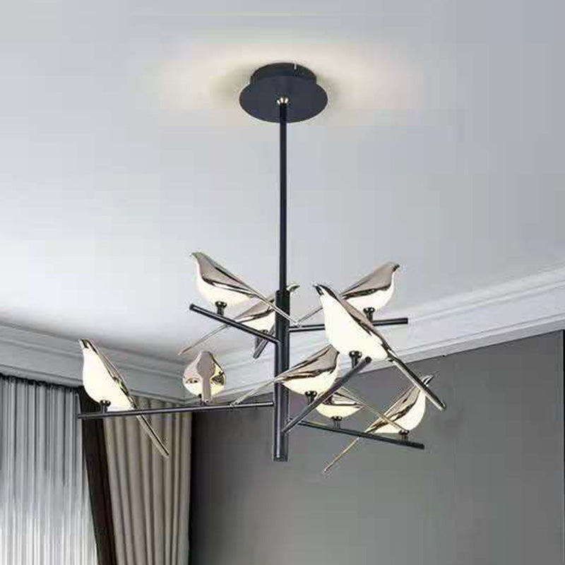 WOMO Black and Gold Bird Chandelier-WM2512