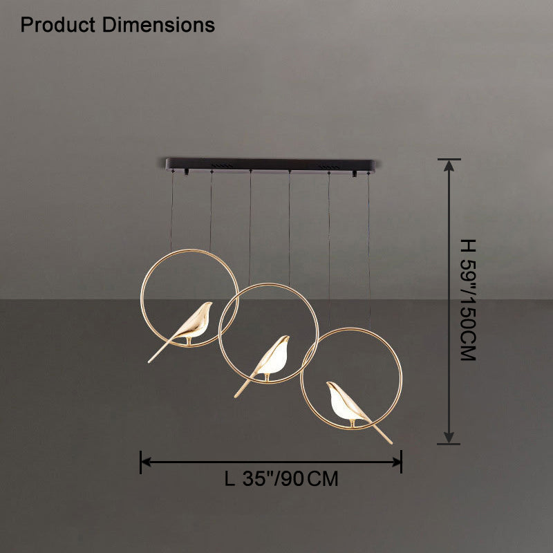 WOMO Black and Gold Bird Chandelier-WM2512