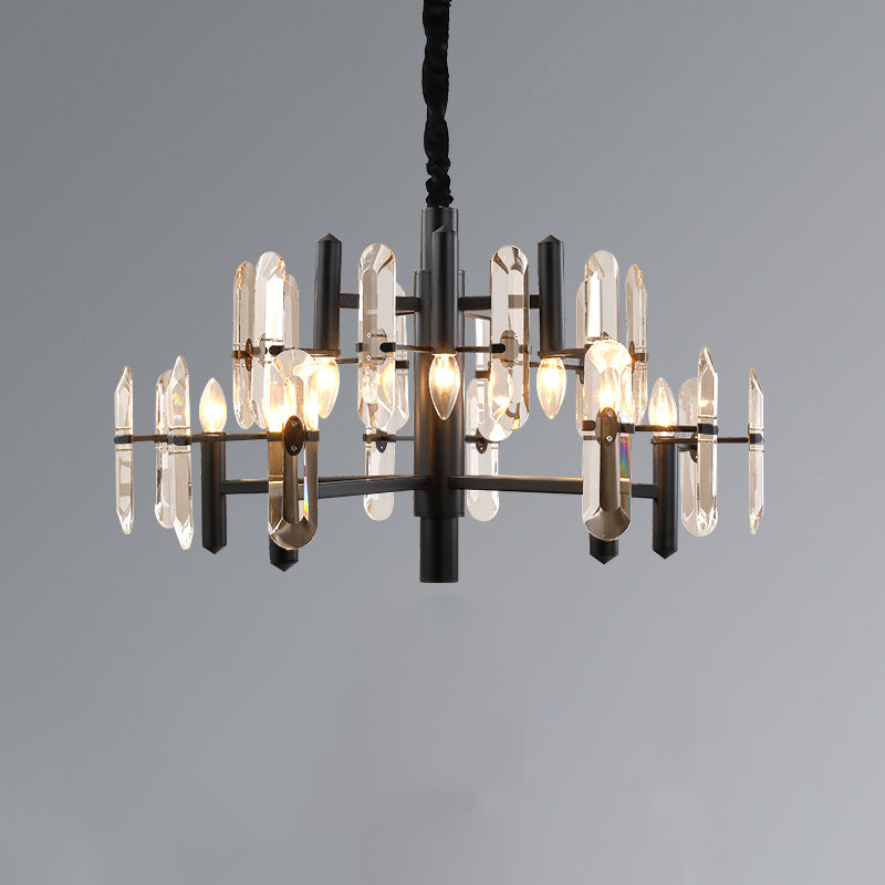 WOMO Black Candle Crystal Chandelier-WM2519