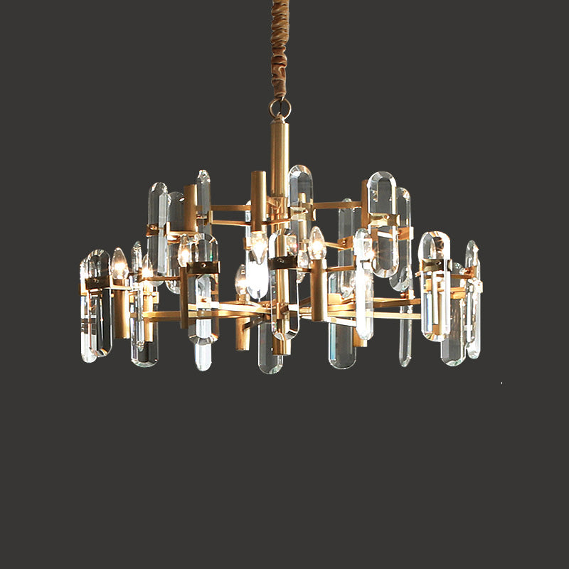 WOMO Black Candle Crystal Chandelier-WM2519