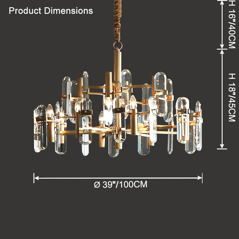 WOMO Black Candle Crystal Chandelier-WM2519