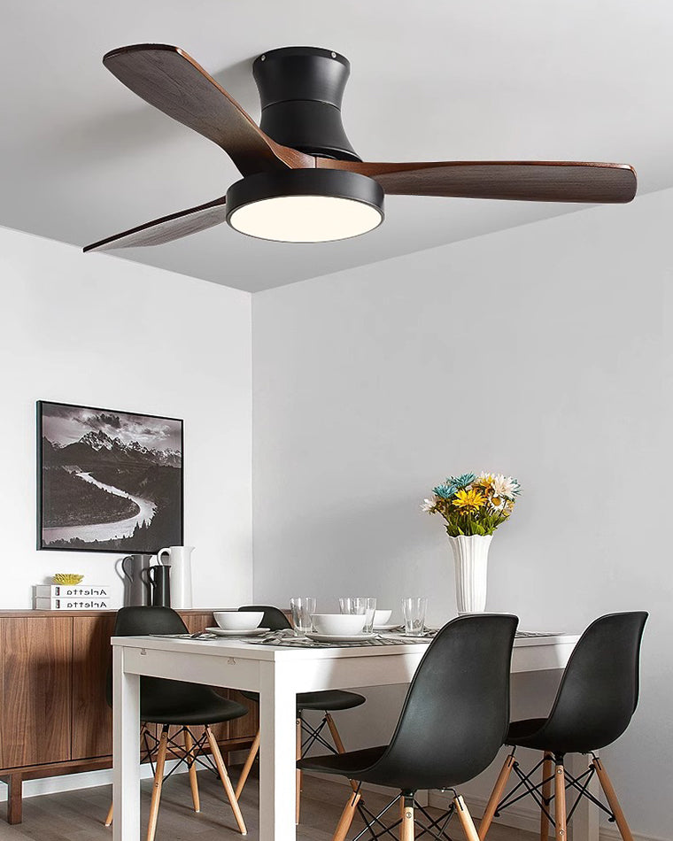 WOMO 3 Wood Blade Hugger Ceiling Fan Lamp-WM5120