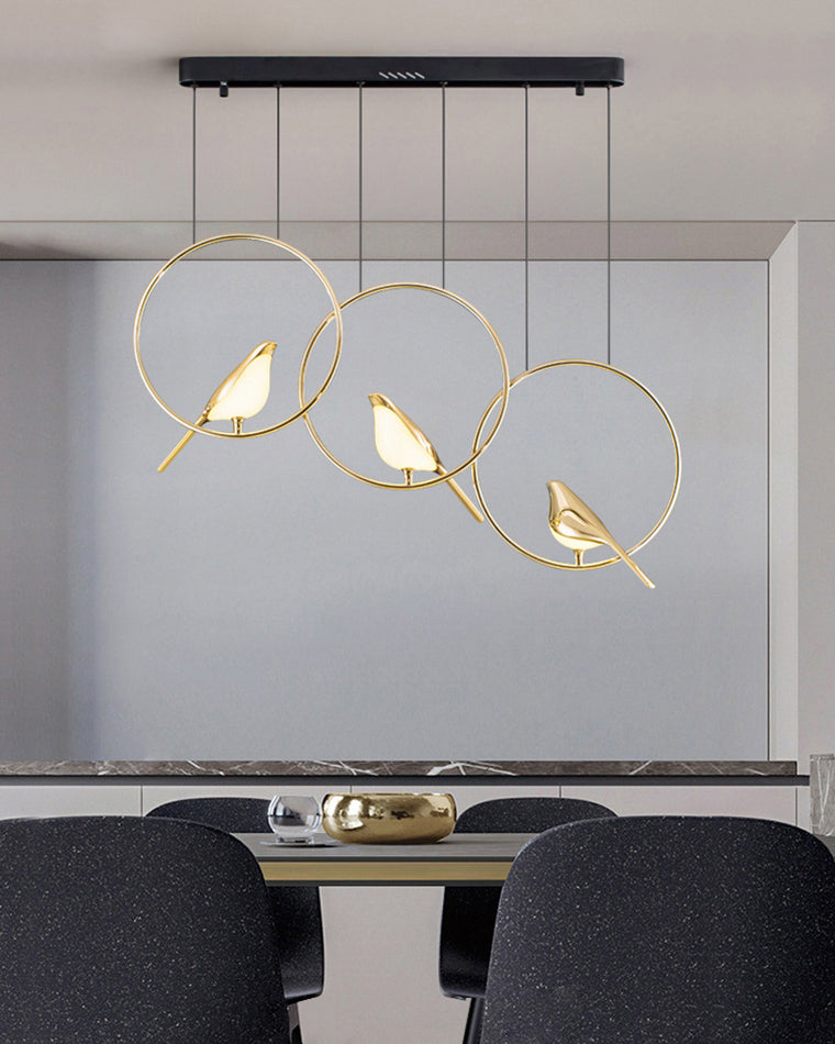 WOMO Black and Gold Bird Chandelier-WM2512