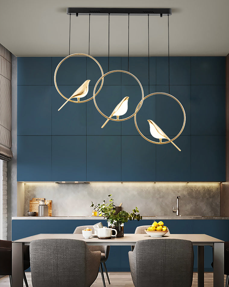 WOMO Black and Gold Bird Chandelier-WM2512