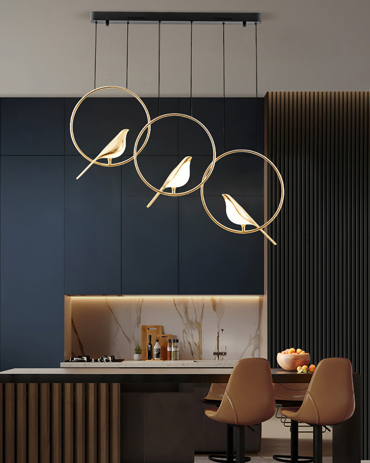 WOMO Black and Gold Bird Chandelier-WM2512