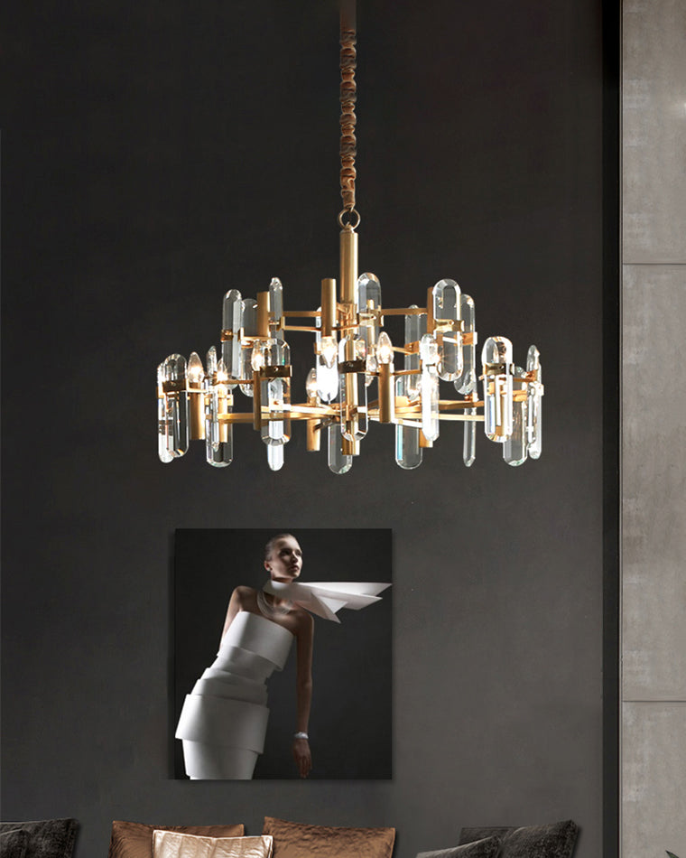 WOMO Black Candle Crystal Chandelier-WM2519