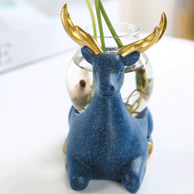 HomeQuill‚Ñ¢ Hydroponic Deer Vase - Nordic Side -