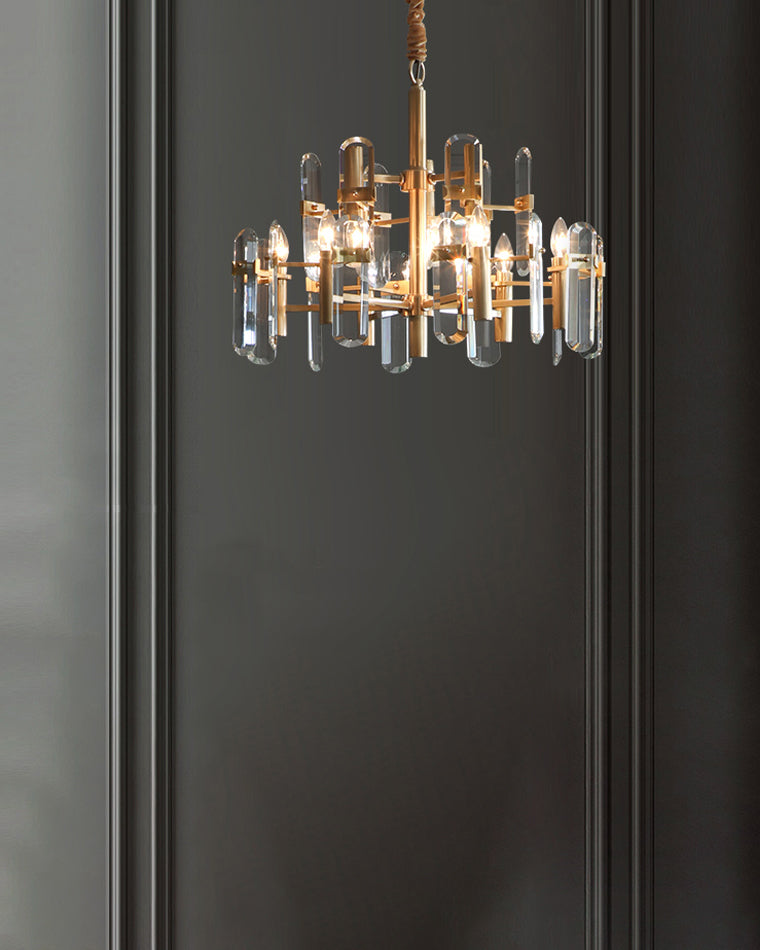 WOMO Black Candle Crystal Chandelier-WM2519