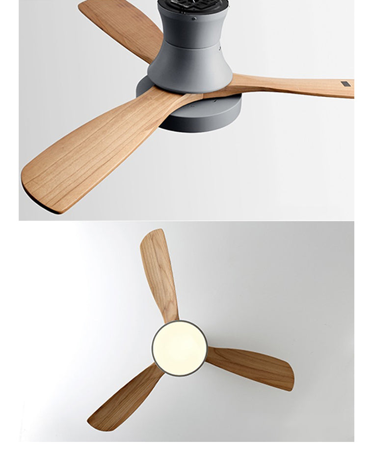 WOMO 3 Wood Blade Hugger Ceiling Fan Lamp-WM5120