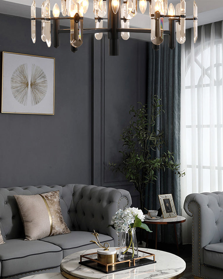 WOMO Black Candle Crystal Chandelier-WM2519