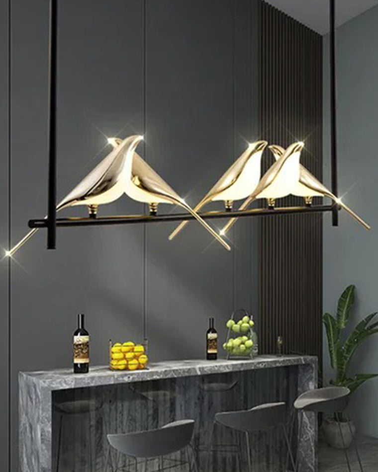 WOMO Black and Gold Bird Chandelier-WM2512