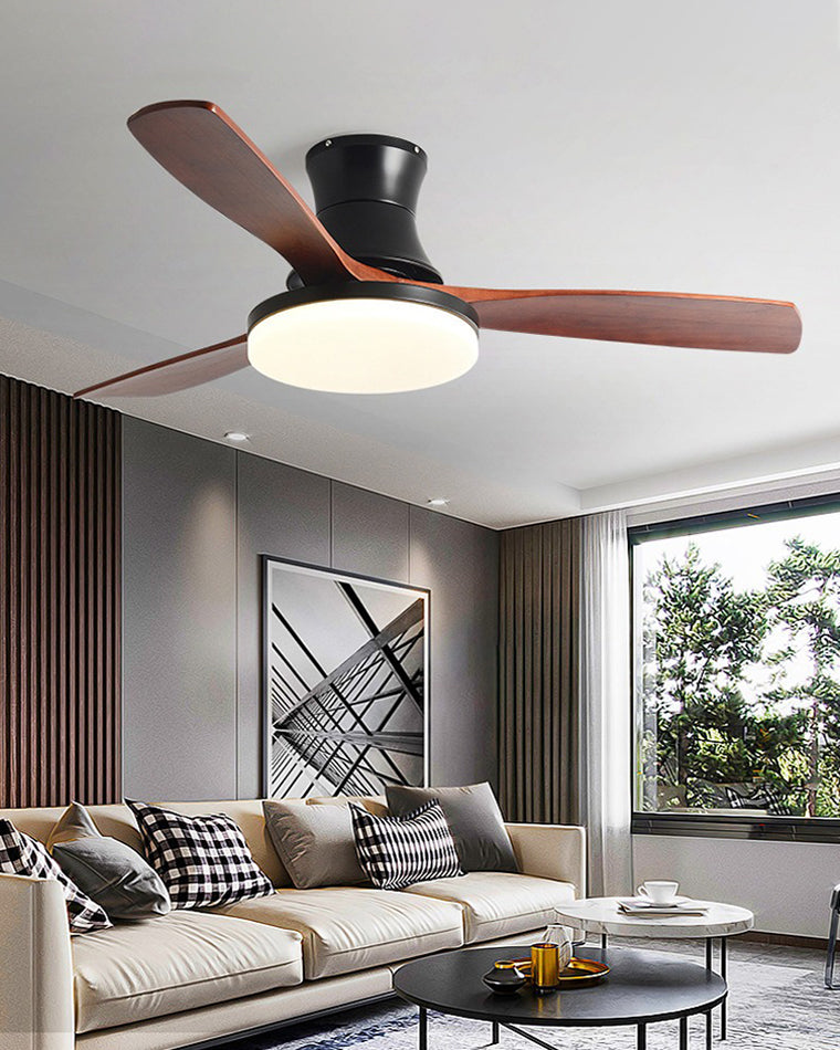 WOMO 3 Wood Blade Hugger Ceiling Fan Lamp-WM5120